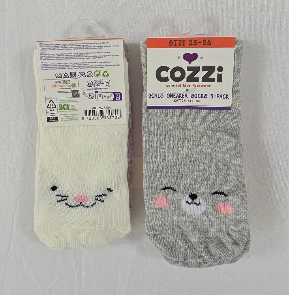 Cozzi sneakersokken 2 X 3-pack maat 23-26. Voor € 5,-, Meisje, Nieuw, Ophalen of Verzenden, Cozzi