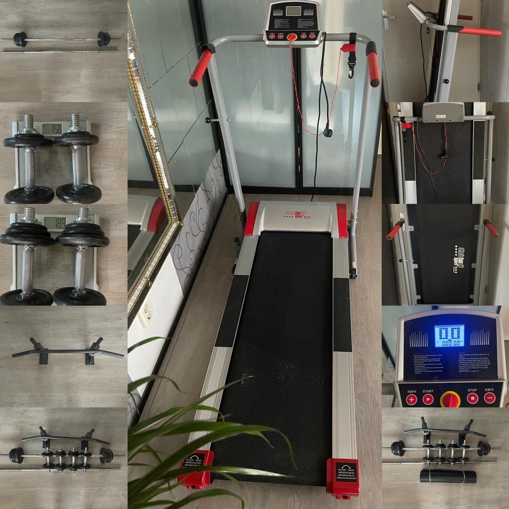 Complete Homegym: Halters, Loopband en Optrekstang, Ophalen, Armen, Zo goed als nieuw, Metaal