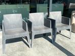 3x Siesta Box stapelbare tuinstoel donkergrijs, Ophalen, Gebruikt, Kunststof, Stapelbaar