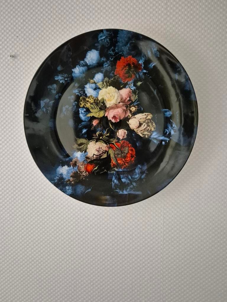 Wandbord Heinen blauw bloemen, Ophalen