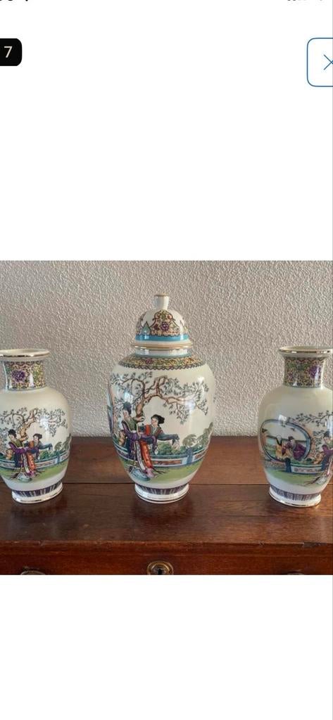 Set van 3 Chinese vazen met traditionele decoratie, Ophalen
