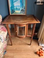 Bijzetkastje met glas en hout, Ophalen, Minder dan 55 cm, Gebruikt, Overige vormen