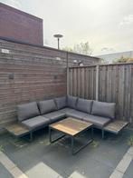 Loungeset met aluminium frame en houten accenten, Ophalen, Gebruikt, 6 zitplaatsen, Aluminium