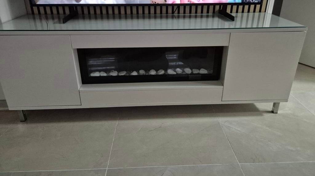 Moderne TV Kast Dressoir met Sfeerhaard, Huis en Inrichting, Kasten | Televisiemeubels, Overige materialen, 100 tot 150 cm, Modern, Sfeervol