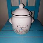 Knoflookpotje met bloemafbeelding, Ophalen, Gebruikt