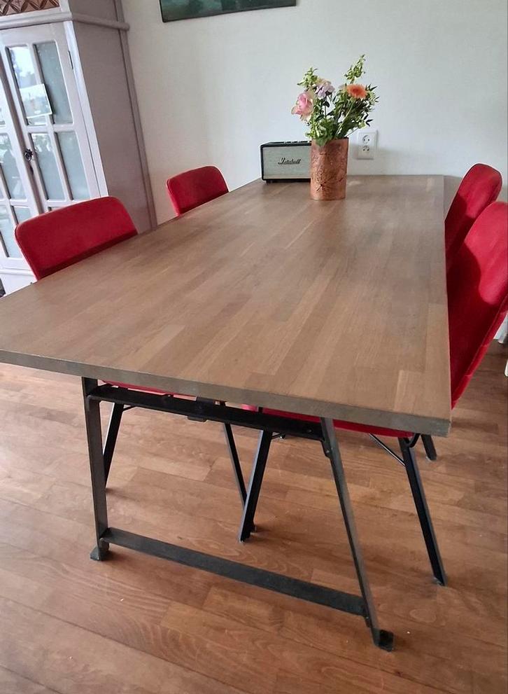 Eettafel eikenhout, Huis en Inrichting, Tafels | Eettafels, Gebruikt, 50 tot 100 cm, Rechthoekig, Eikenhout, Ophalen