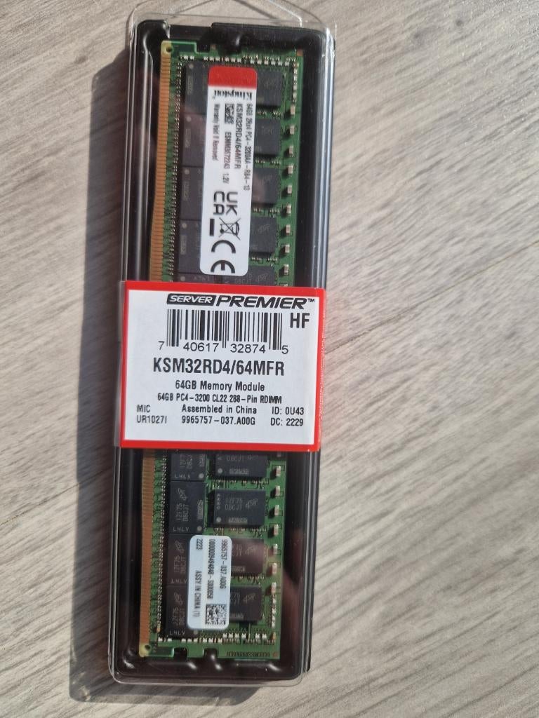 Kingston 64GB DDR4-3200 ECC Server RAM (KSM32RD4/64MFR), Computers en Software, RAM geheugen, Server, DDR4, Nieuw, Ophalen of Verzenden