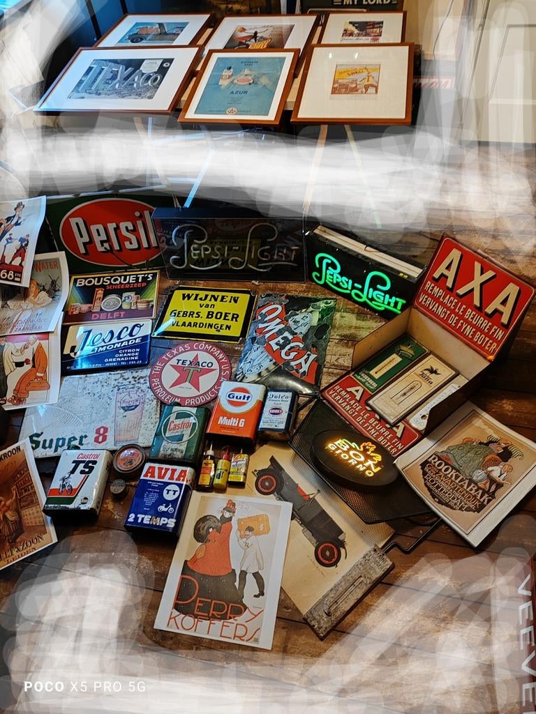 Opruiming! Partij emaille borden, affiches en lichtreclame, Verzamelen, Merken en Reclamevoorwerpen, Ophalen of Verzenden, Gebruikt