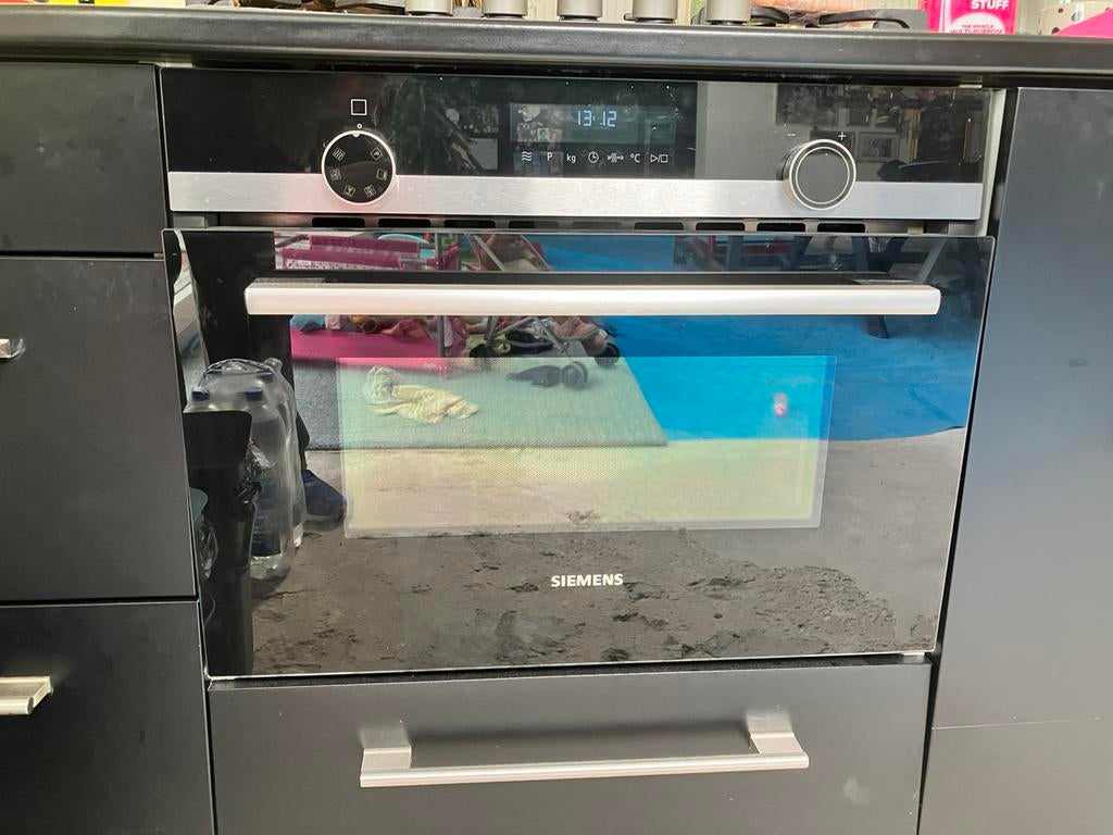 Siemens combimagnetron TF944EF3, Gebruikt, Oven met grill, Inbouw, Draaiplateau