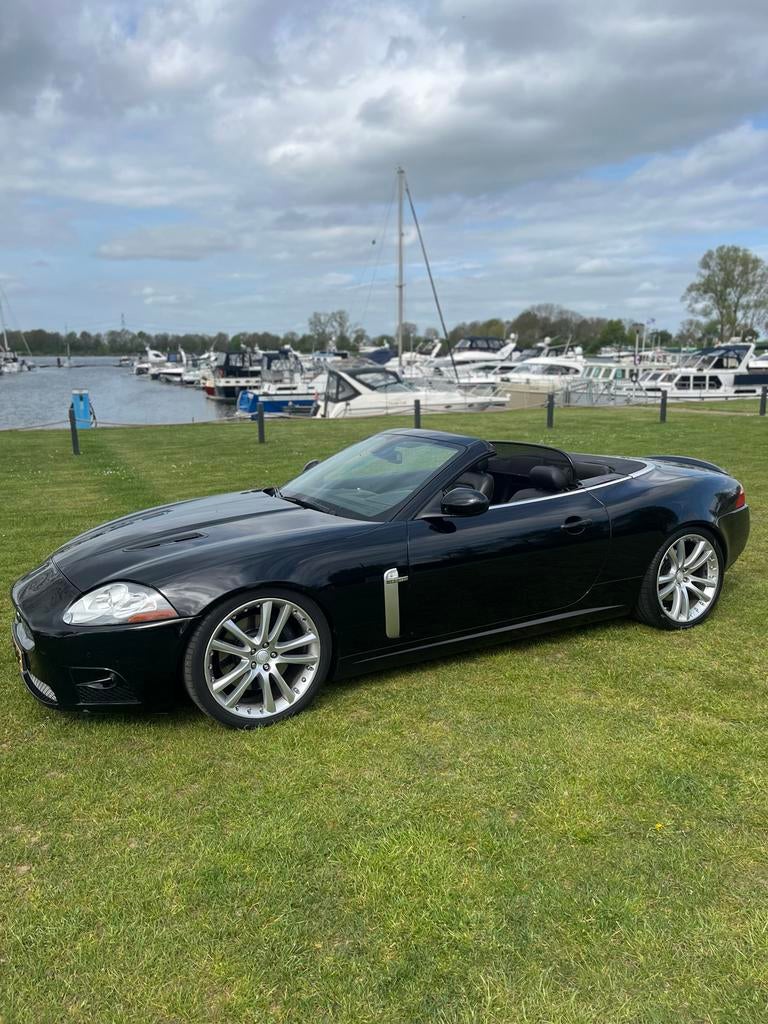 Jaguar XKR 4.2 Supercharged Convertible 2007 Zwart, Auto's, Jaguar, Achterwielaandrijving, Cabriolet, Zwart, Leder