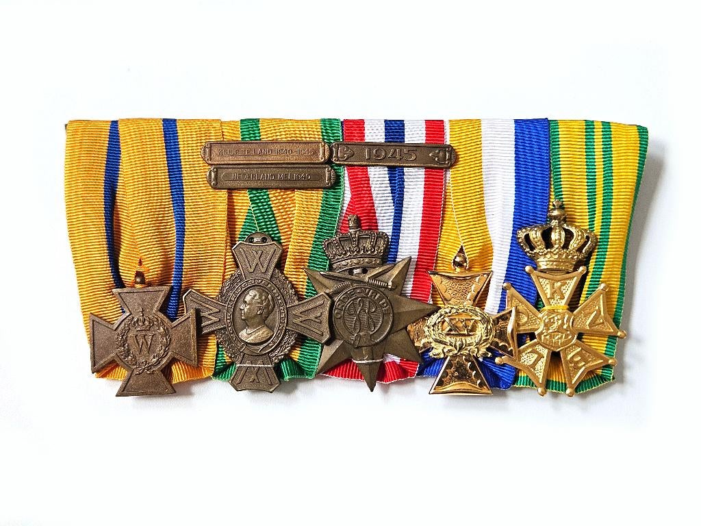 Bronzen Kruis medaille WO2 set OHK gesp Zie TertioFluctus, Ophalen of Verzenden, Nederland, Lintje, Medaille of Wings