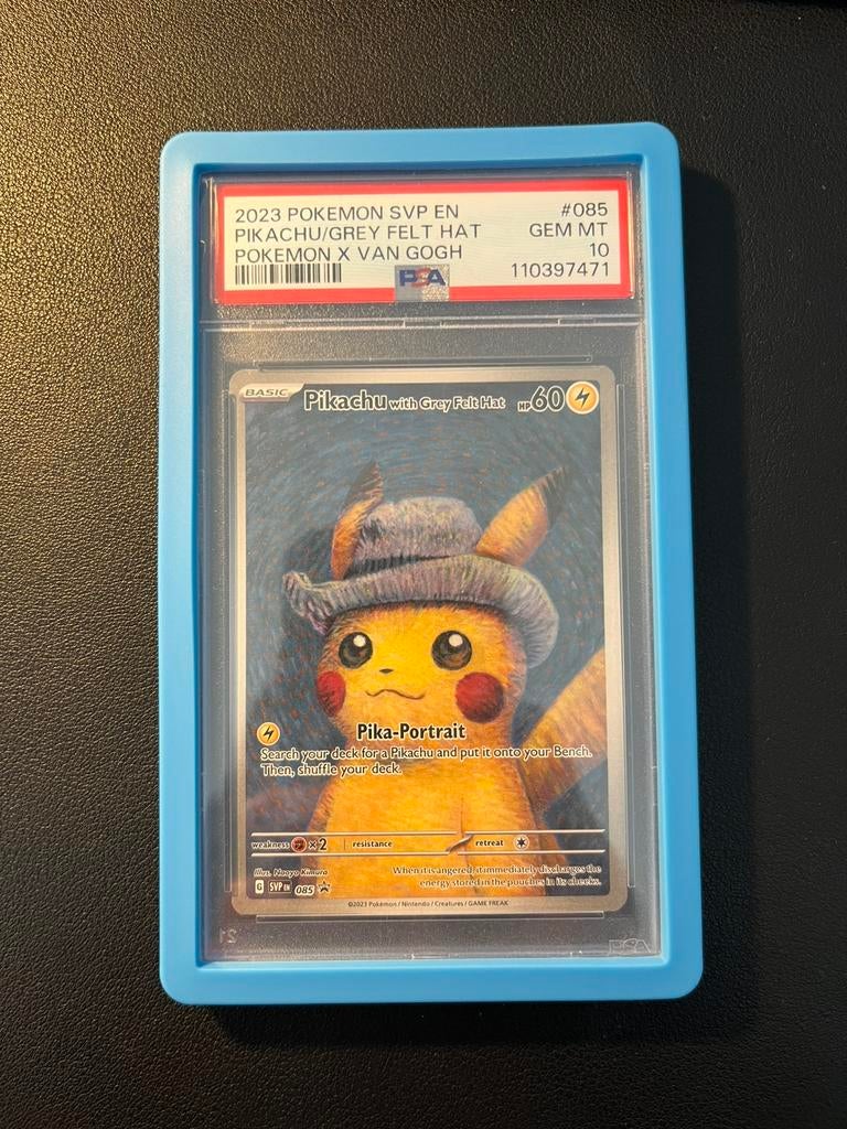 Pikachu with grey felt hat van Gogh SVP085 PSA 10 Gem Mint, Ophalen of Verzenden, Nieuw, Losse kaart, Foil