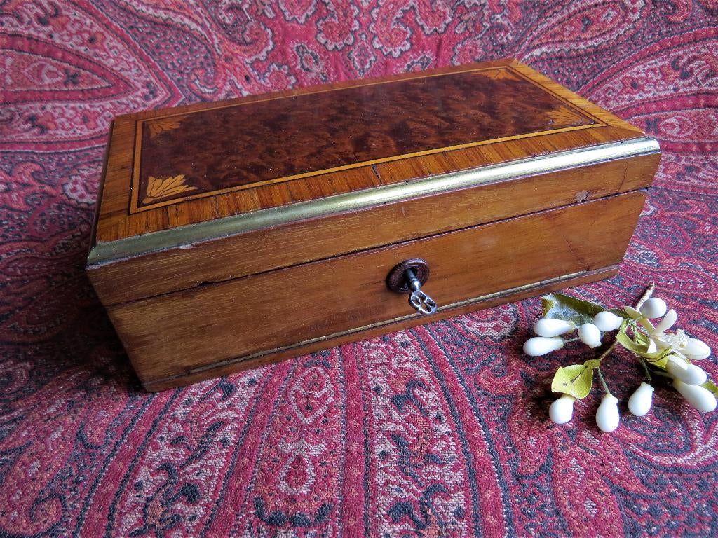 Antiek Frans marquetry dames schrijfkistje c.1890-1900, Antiek en Kunst, Antiek | Woonaccessoires, Ophalen of Verzenden