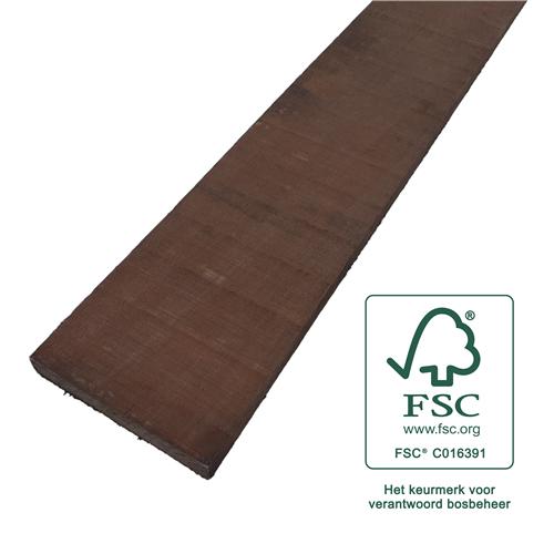 FSC 100% Plank Azobe fijnbezaagd 20 x 150 x 4000 mm, Tuin en Terras, Palen, Balken en Planken