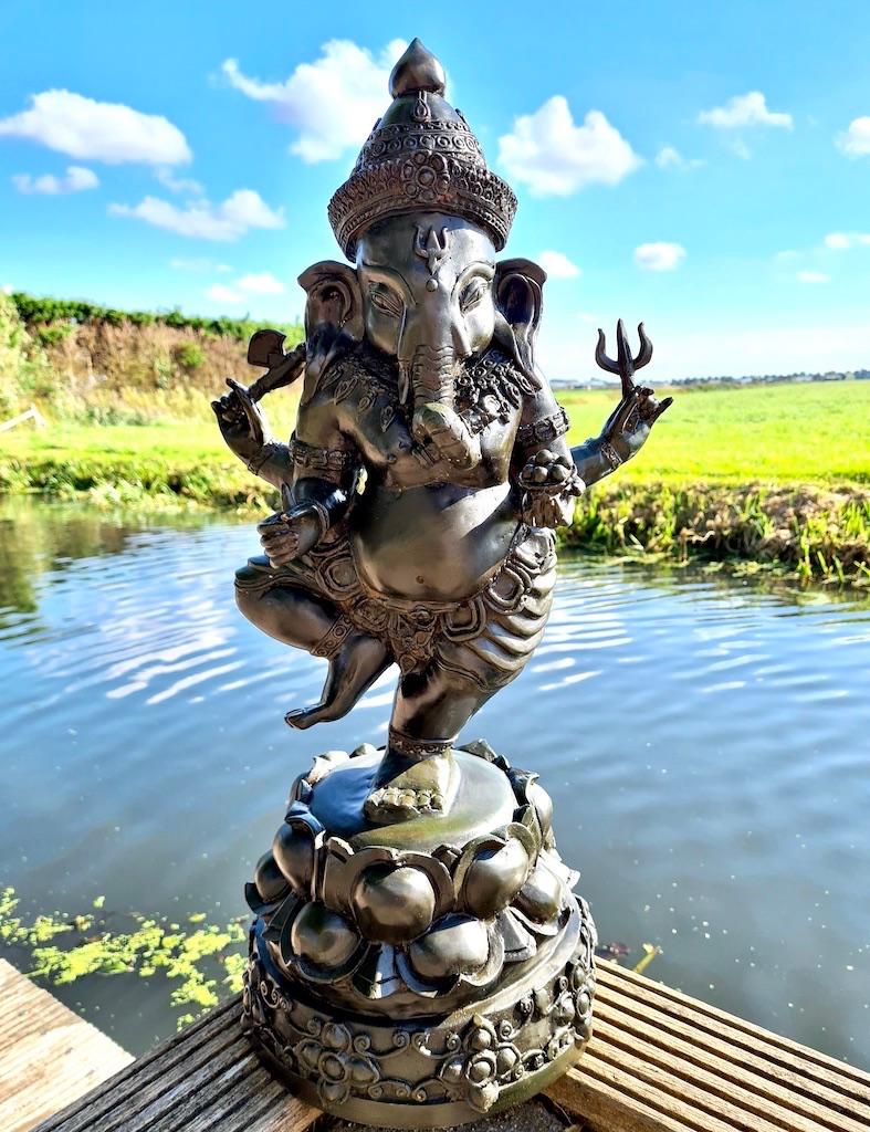 DANSENDE GANESHA BEELD BRONS 70 CM (27 KG)!, Ophalen, Zo goed als nieuw, Beeld(je), Hindoeïsme