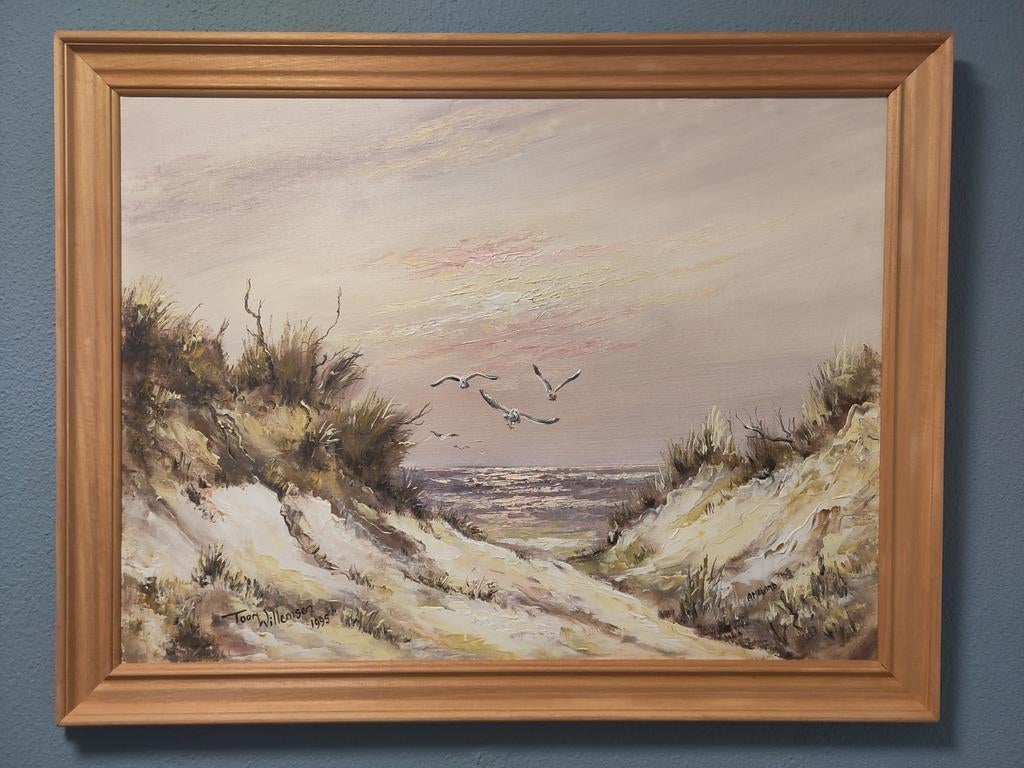 Schilderij Toon Willemsen Ameland duinlandschap, Antiek en Kunst, Kunst | Schilderijen | Klassiek, Ophalen
