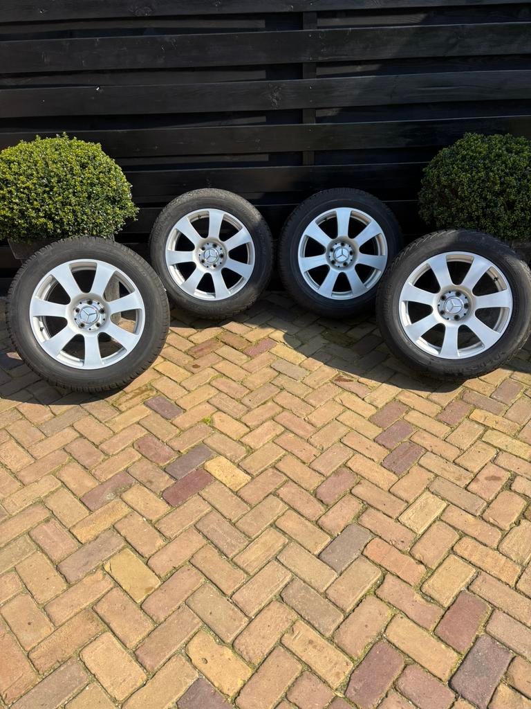 Mercedes W221 S-klasse 17 inch velgen winterbanden., Ophalen, Velg(en), 17 inch, Winterbanden