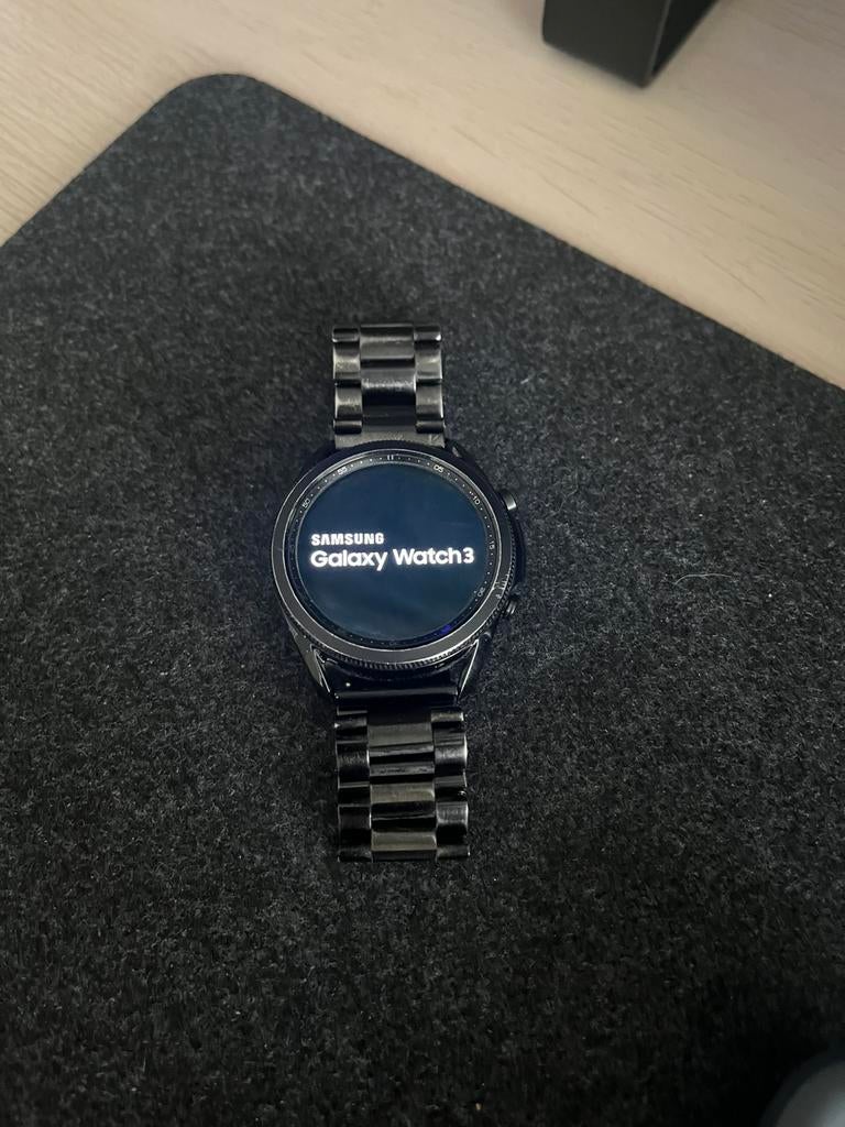 Samsung Galaxy Watch 3 45mm zwart metalen band, Gebruikt, Zwart, Ophalen of Verzenden, GPS