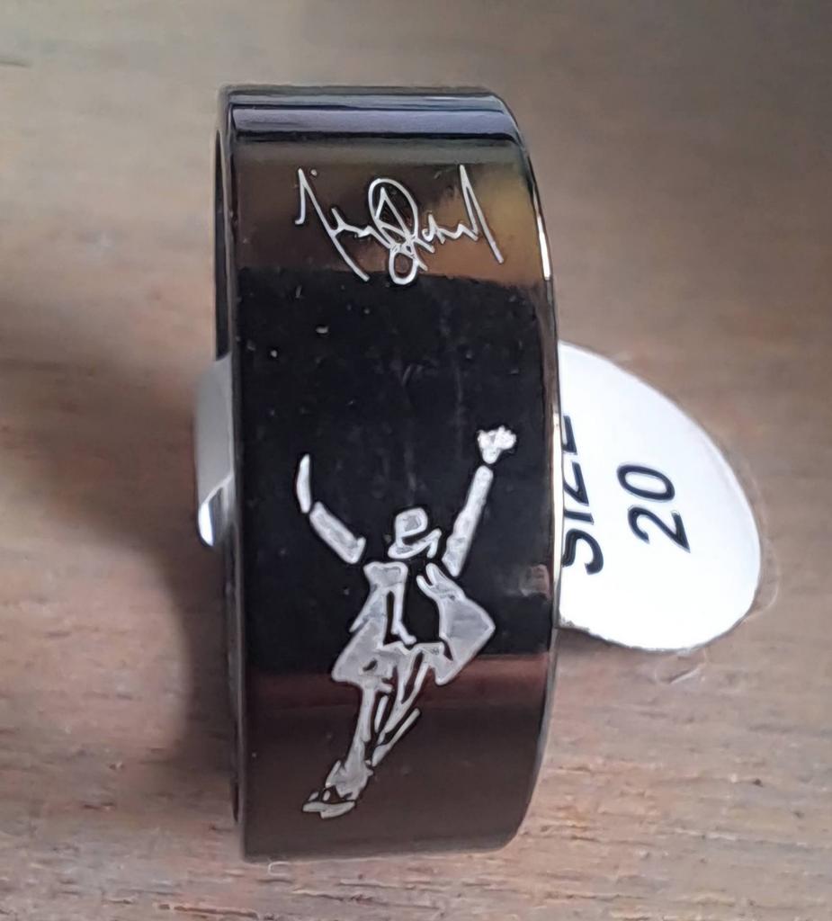 Roestvrijstalen Michael Jackson Ring - Maat 20, Ophalen of Verzenden, Nieuw, Kleding