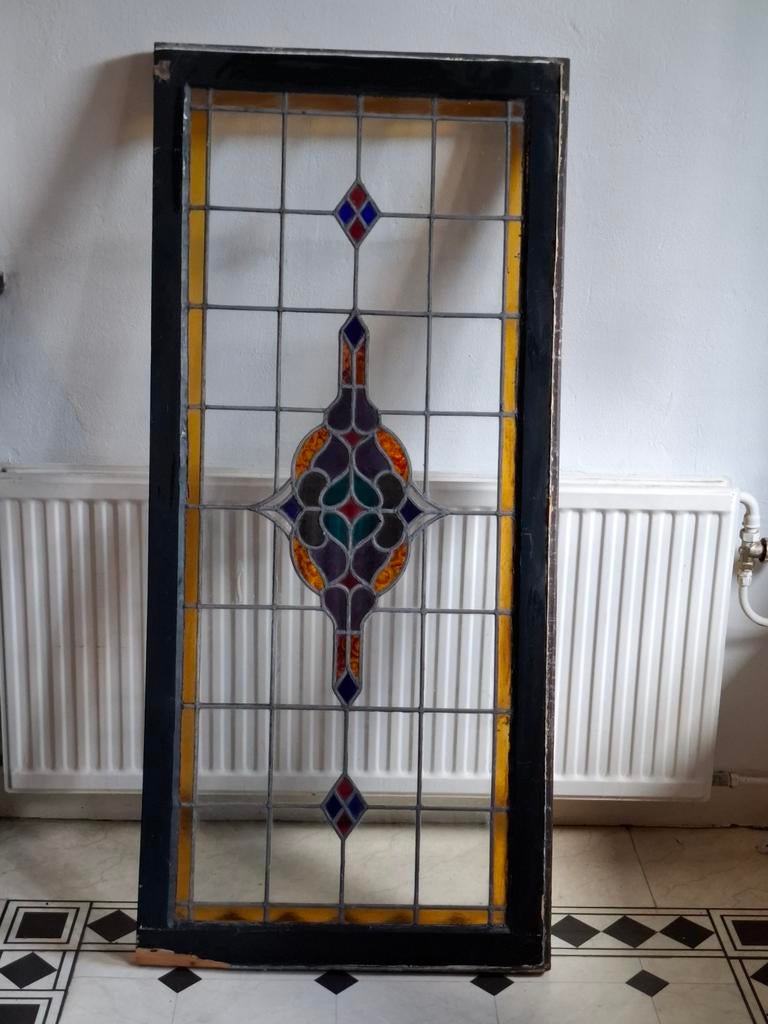 Originele glas‑in‑lood ramen uit 1926: Meerdere mate, Ophalen of Verzenden, Gebruikt, Gevelraam of Ruit