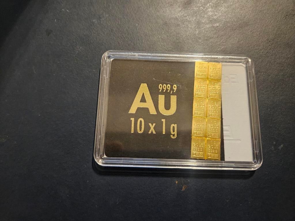 Combibar 10x 1 gram goud (Valcambi), Ophalen of Verzenden, Goud