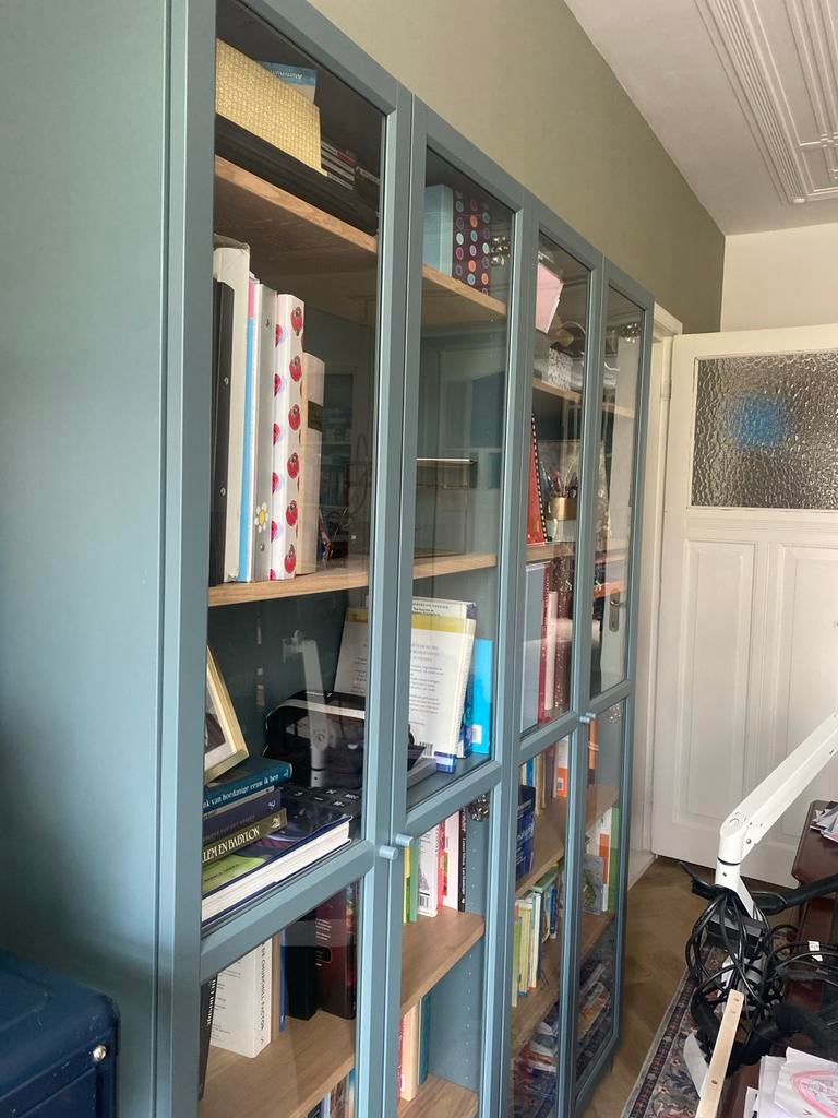 2x IKEA Billy boekenkast met glazen deuren, Ophalen, 200 cm of meer, 50 tot 100 cm, Zo goed als nieuw
