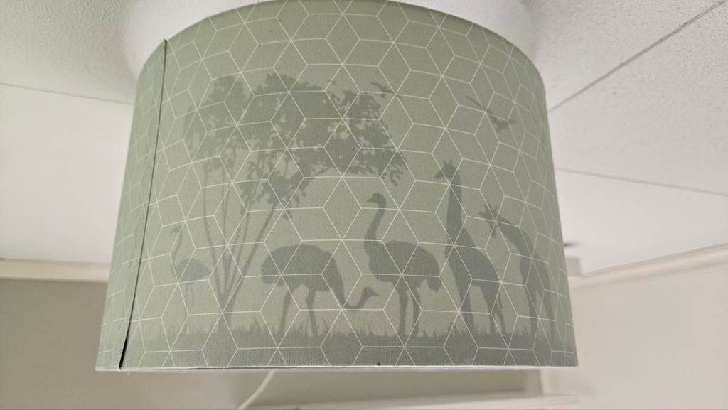 Kinderkamer lamp met safari dieren in mint van Olucia, Ophalen of Verzenden, Lamp