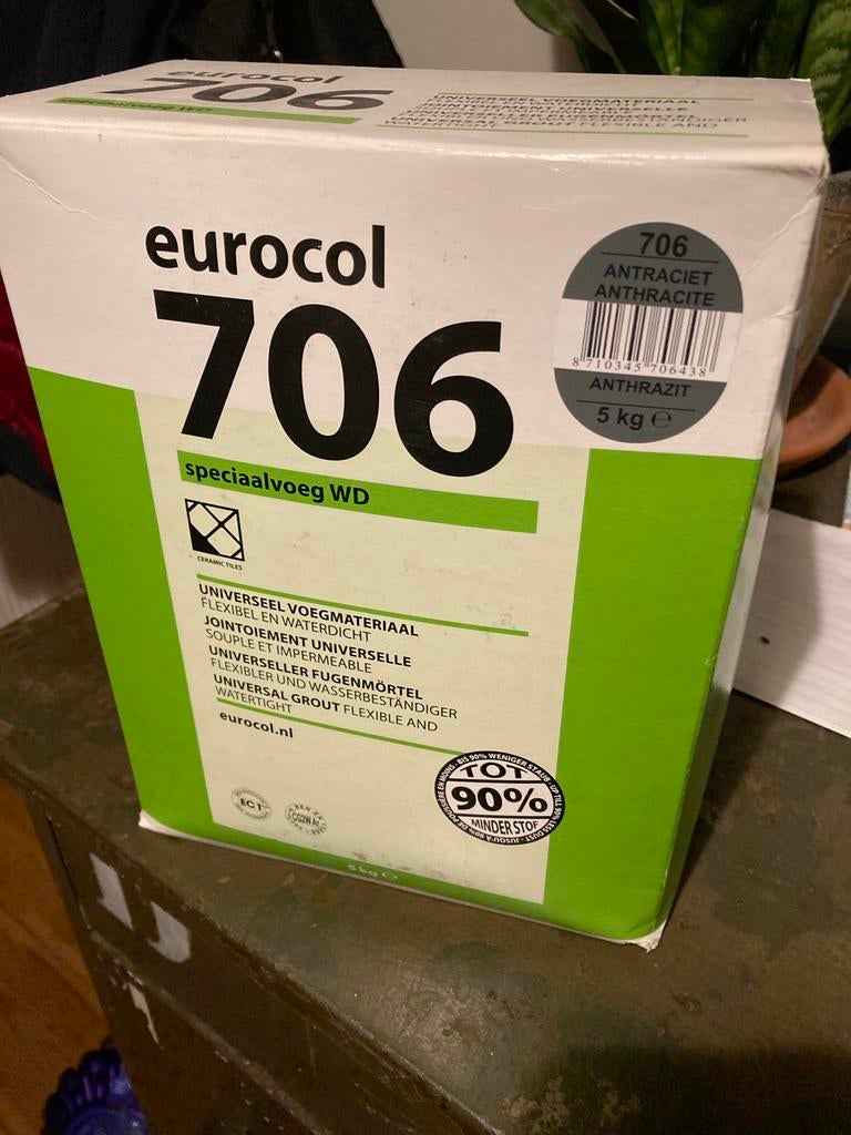 Eurocol 706 Antraciet Voegmiddel 5 kg, Ophalen, Nieuw, Overige materialen, Overige typen