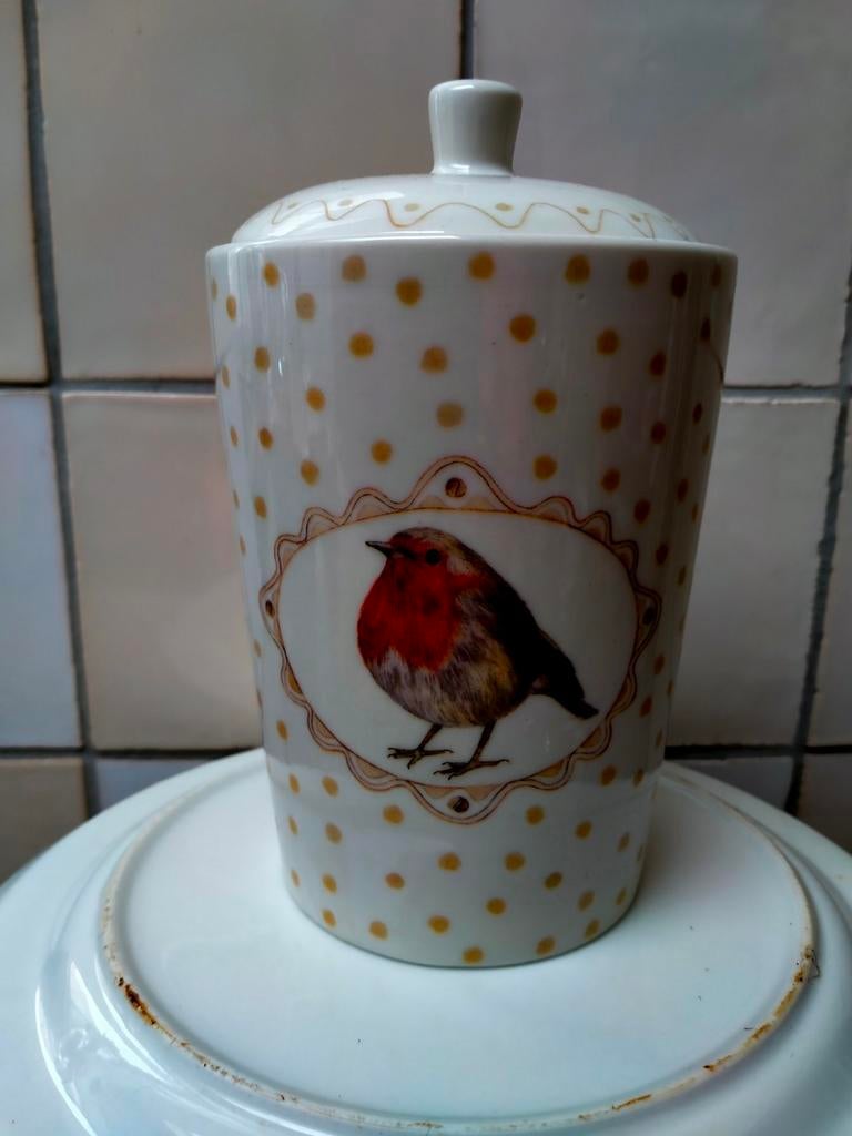 Jet ter steege redbreast/Robin/roodborstje voorraadpot, Huis en Inrichting, Keuken | Servies, Overige typen, Ophalen of Verzenden