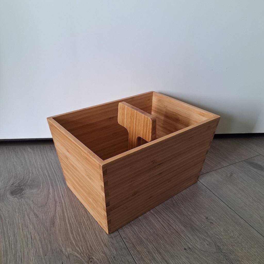 Vintage Ikea bamboe Variera box met handvat 17x24x15.5 cm, Ophalen of Verzenden, Zo goed als nieuw