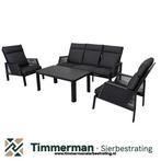 Tuinset Kentucky , Loungeset, Zwart Textileen, weerbestendig, Ophalen of Verzenden, Nieuw, Kunststof, Overige typen