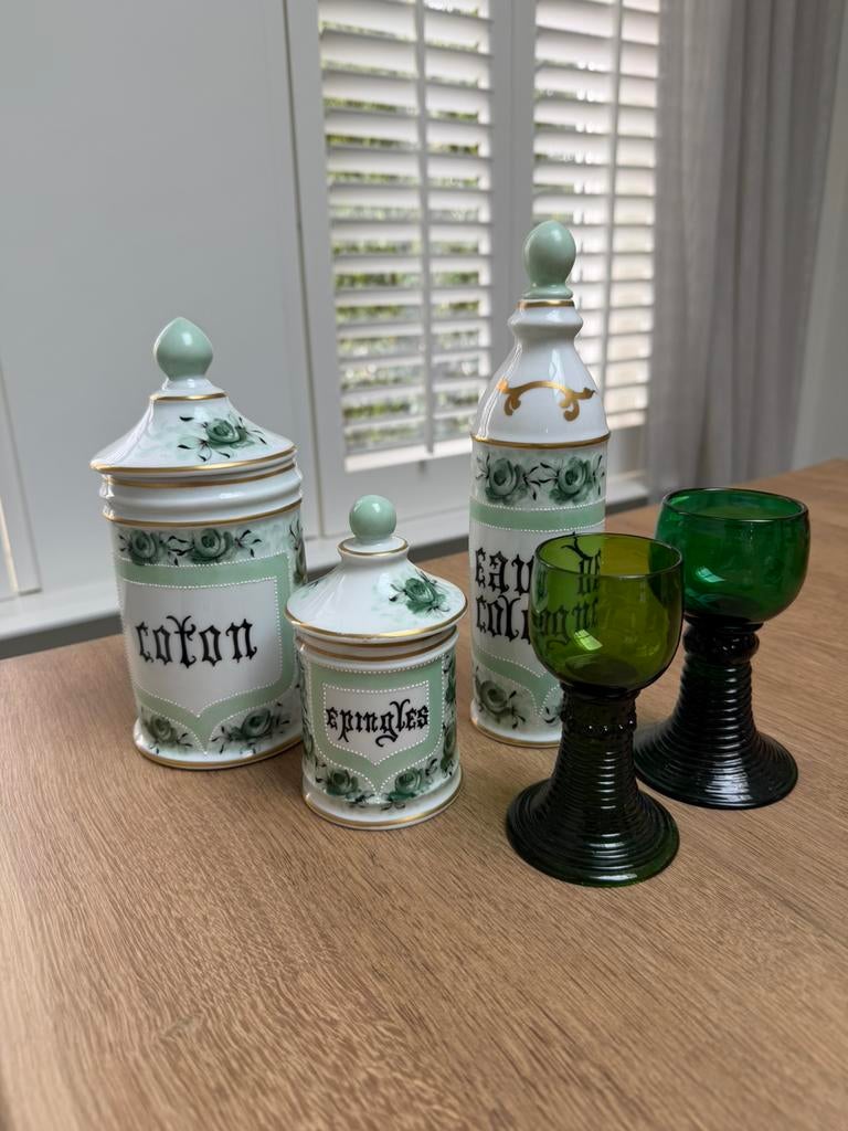 Prachtige antieke potten handgeschilderd, Ophalen of Verzenden