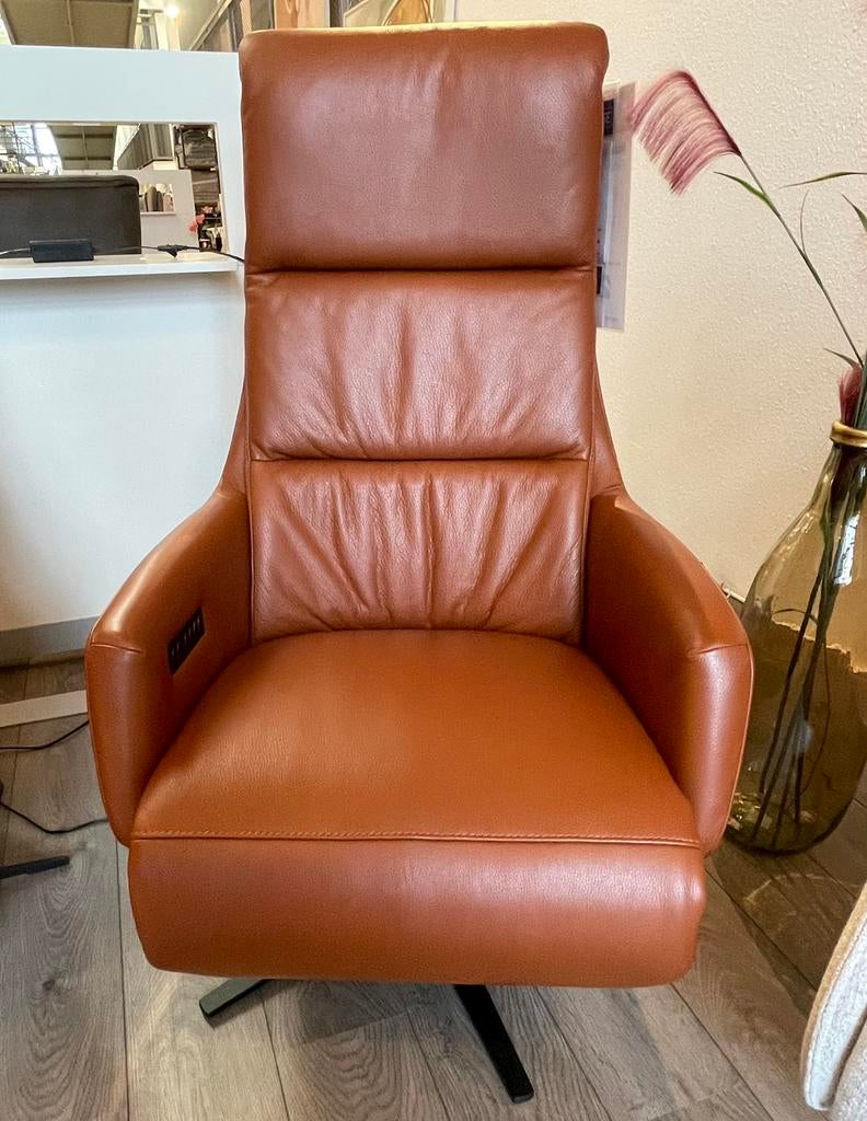 Rizano relaxfauteuil, Ophalen, Minder dan 75 cm, Zo goed als nieuw, Leer