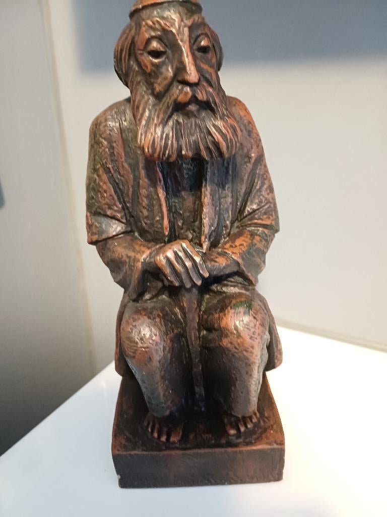 Zittende Abraham figuur, Ophalen of Verzenden, 20 - 50 cm, Steen of Keramiek, Beeld