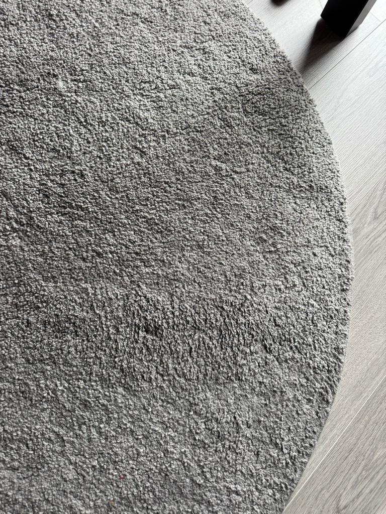 Rond grijs IKEA kleed STOENSE, Ophalen, 100 tot 150 cm, Rond, Zo goed als nieuw