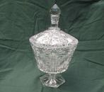 Grote Geslepen Kristallen Deksel Gember Coupe Waaier & Olijf, Ophalen of Verzenden