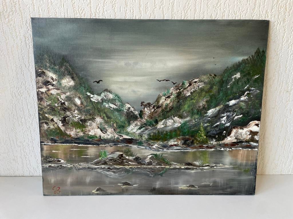 Schilderij De Klim van de Steenbok Gerda Slingerland, Antiek en Kunst, Ophalen