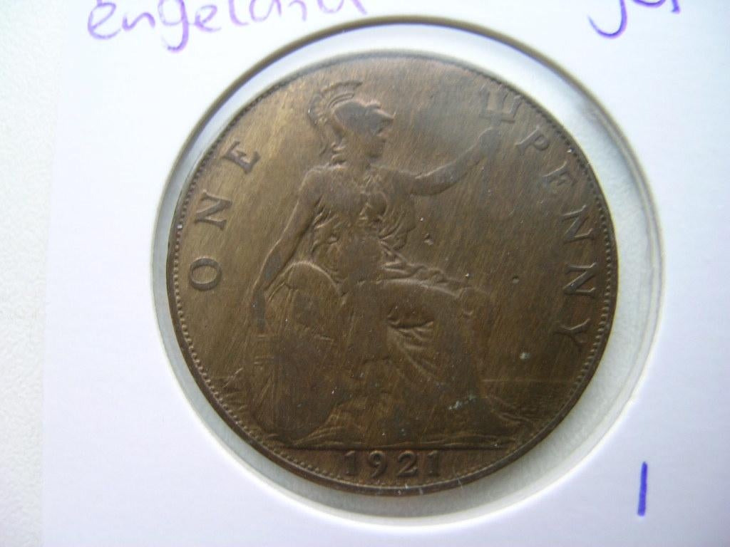 Penny 1921 Engeland (nr 1), Postzegels en Munten, Munten | Europa | Niet-Euromunten, Ophalen of Verzenden, Overige landen, Losse munt