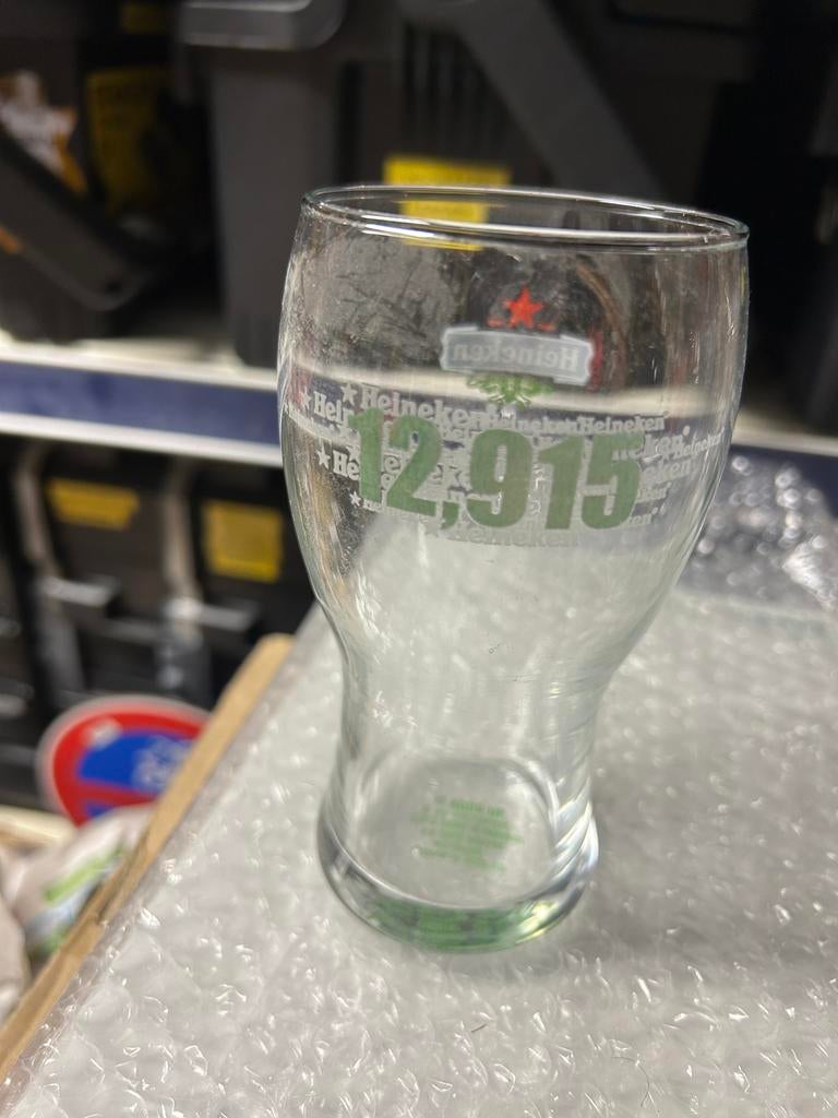 Heineken 12,915 dubbeldruk glas, Verzamelen, Ophalen, Zo goed als nieuw, Bierglas