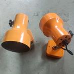 Twee Vintage spotjes/oranje en geel., Huis en Inrichting, Lampen | Spots, Gebruikt, Metaal of Aluminium, Ophalen of Verzenden