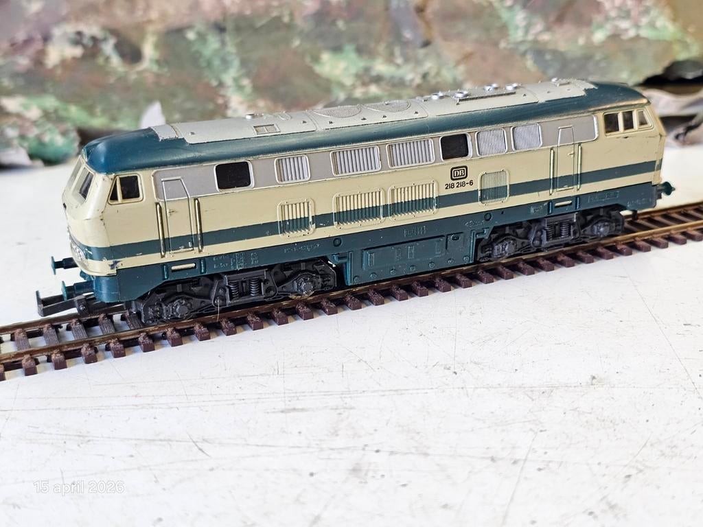 Modeltrein Ho lima V-218 diesellokomotief DB, Ophalen of Verzenden, Gelijkstroom, Wagon, Lima