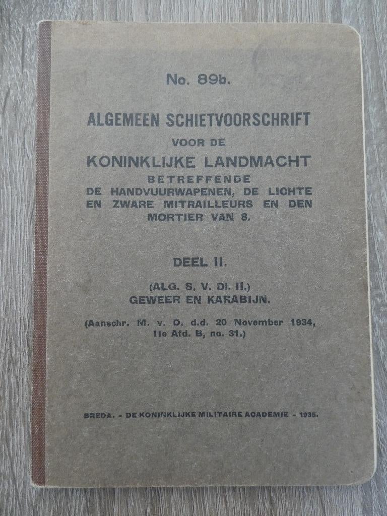 Algemeen Schietvoorschrift betreffende handvuur wapens 1935., Ophalen of Verzenden, Landmacht, Nederland, Boek of Tijdschrift