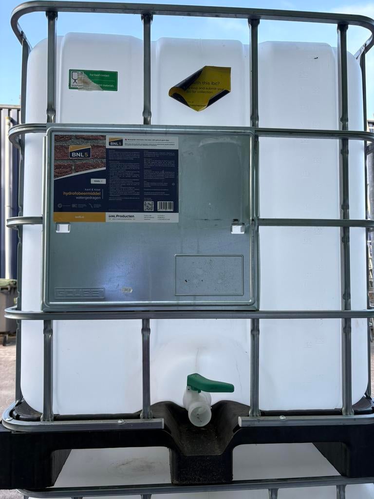 IBC container1000 liter met kunstof pallet, Tuin en Terras, Regentonnen, Ophalen of Verzenden