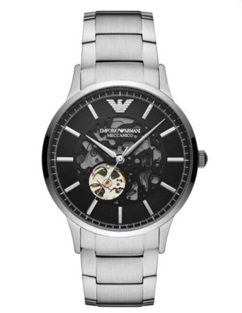Emporio Armani Renato skeleton automatisch herenhorloge, Ophalen of Verzenden, Nieuw, Staal, Overige merken