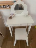 Witte kaptafel voor kinderen met spiegel en krukje, Ophalen, Minder dan 50 cm, Gebruikt, Minder dan 100 cm