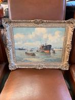 Schilderij van Rotterdamse haven schilder ? plus min 50x40, Ophalen of Verzenden