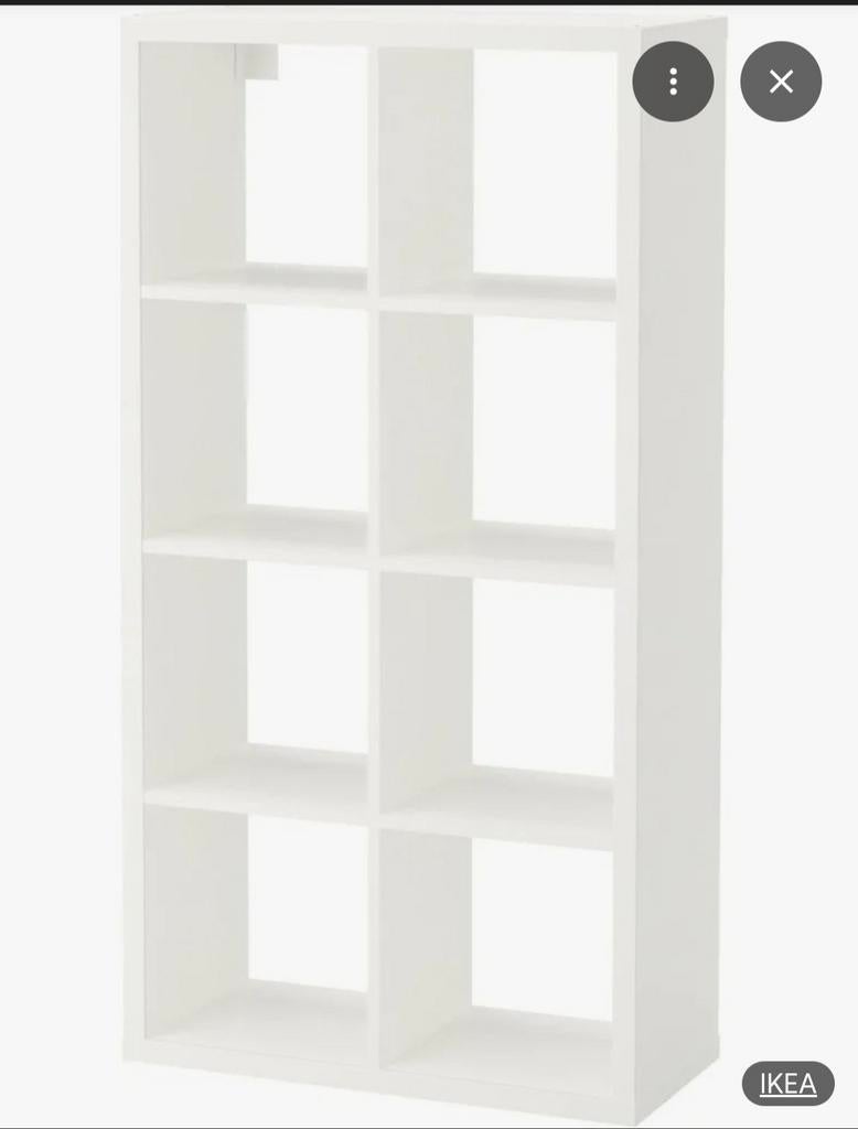 Witte IKEA Kallax kast met 8 vakken, Huis en Inrichting, Kasten | Boekenkasten, Ophalen, Met plank(en), Kunststof, Gebruikt