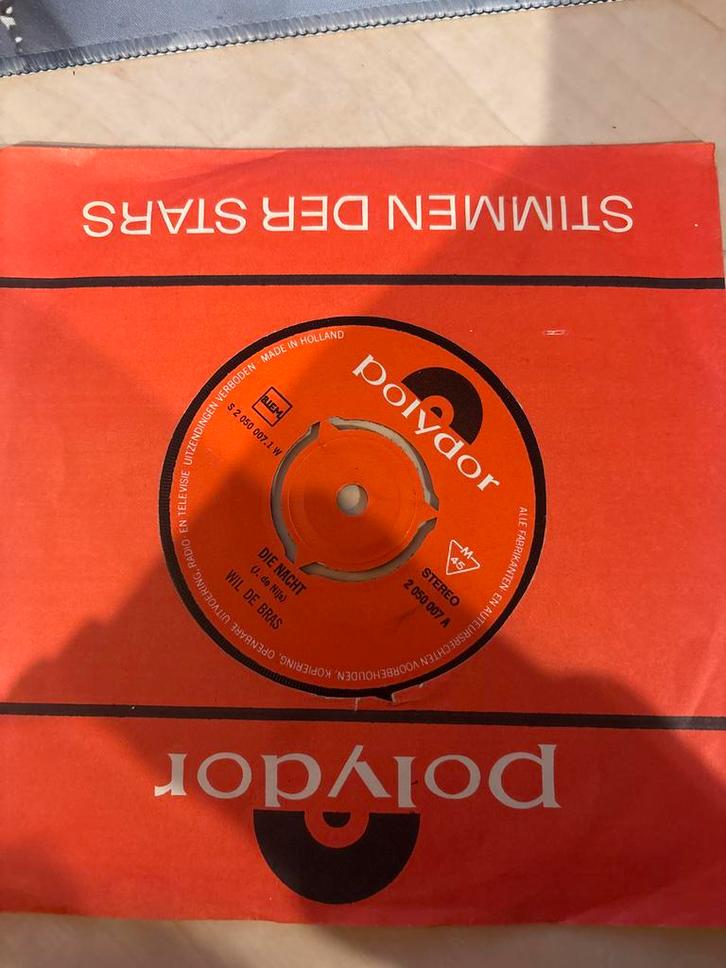 Wil de Bras - Die Nacht (Single, Polydor), Cd's en Dvd's, Vinyl Singles, Gebruikt, Single, Nederlandstalig, 7 inch, Ophalen of Verzenden