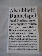 Alstublieft! Dubbelspel Frank Martinus Arion isbn 9059650433, Ophalen of Verzenden, Zo goed als nieuw, Frank Martinus Arion, Nederland
