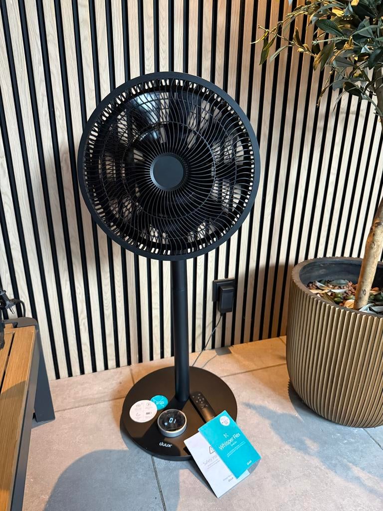 Duux Whisper Flex Smart Ventilator Zwart Nieuw, Ophalen of Verzenden, Ventilator met afstandsbediening, Nieuw, Statiefventilator